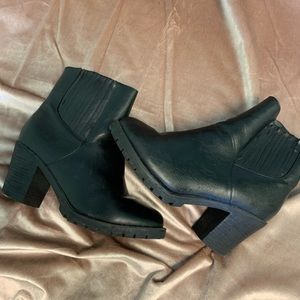 Black heeled booties